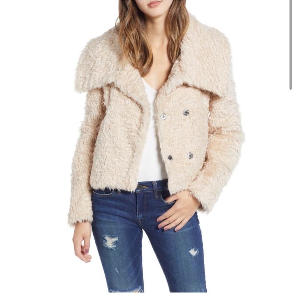 Lira Carter Faux Fur Teddy Jacket Coat size M